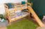 Etagenbett mit Rutsche 90 x 200 cm, Buche Massivholz Natur lackiert, teilbar in zwei Einzelbetten, "Easy Premium Line" K29/n