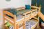 Etagenbett mit Rutsche 90 x 200 cm, Buche Massivholz Natur lackiert, teilbar in zwei Einzelbetten, "Easy Premium Line" K29/n
