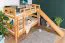 Etagenbett mit Rutsche 90 x 190 cm, Buche Massivholz Natur lackiert, umbaubar in zwei Einzelbetten, "Easy Premium Line" K29/n