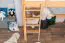 Hochbett mit Rutsche 90 x 190 cm, Buche Massivholz Natur lackiert, umbaubar, "Easy Premium Line" K30/n