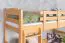 Hochbett mit Rutsche 90 x 190 cm, Buche Massivholz Natur lackiert, umbaubar, "Easy Premium Line" K30/n