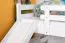 Großes weißes Etagenbett mit Rutsche 120 x 190 cm, Buche Massivholz Weiß lackiert, teilbar in zwei Einzelbetten, "Easy Premium Line" K32/n