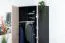 Jugendzimmer - Drehtürenschrank / Eckkleiderschrank Aalst 02, Farbe: Eiche / Creme / Schwarz - Abmessungen: 190 x 90 x 90 cm (H x B x T)