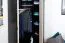 Jugendzimmer - Drehtürenschrank / Eckkleiderschrank Aalst 02, Farbe: Eiche / Creme / Schwarz - Abmessungen: 190 x 90 x 90 cm (H x B x T)