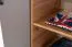 Jugendzimmer - Drehtürenschrank / Kleiderschrank Sallingsund 02, Farbe: Eiche / Weiß / Anthrazit - Abmessungen: 191 x 120 x 51 cm (H x B x T), mit 3 Türen und 5 Fächern