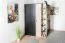 Jugendzimmer - Drehtürenschrank / Eckkleiderschrank Aalst 01, Farbe: Eiche / Creme / Schwarz - Abmessungen: 190 x 135 x 135 cm (H x B x T)