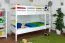 Etagenbett 90 x 190 cm | Massivholz: Buche | Weiß Lackiert | umbaubar in zwei Einzelbetten | Premium-Qualität | inkl. Rollroste Abbildung