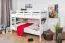 Weißes Doppelstockbett / Etagenbett 120 x 190 cm | Massivholz: Buche | umbaubar in zwei Einzelbetten | inkl. Rollroste Abbildung