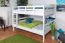 Weißes Stockbett 140 x 200 cm | Massivholz: Buche | umbaubar in zwei Einzelbetten | inkl. Rollroste Abbildung