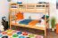 Massivholz Stockbett für Kinder und Jugendliche | Matratzenmaß: 90 x 200 cm | Natur Lackiert | umbaubar in 2 Einzelbetten | Premium-Qualität | inkl. Rollroste Abbildung