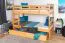 Funktions-Stockbett für Jungen und Mädchen 90 x 200 cm mit 2 Schubladen als Stauraum | Massivholz: Buche | Natur Lackiert | umbaubar in zwei Einzelbetten | Premium-Qualität | inkl. Rollroste Abbildung
