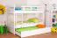 Massivholz Stockbett inkl. Rollbett/Ausziehbett für Kinder und Jugendliche | Matratzenmaß: 90 x 200 cm | Weiß Lackiert | umbaubar in 2 Einzelbetten | mit Rollbett | inkl. Rollroste Abbildung