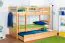 Massivholz Etagenbett inkl. Rollbett/Ausziehbett/Stauraum für Kinder und Jugendliche | Matratzenmaß: 90 x 200 cm | Natur Lackiert | umbaubar in 2 Einzelbetten | mit Rollbett | inkl. Rollroste Abbildung