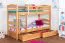 Funktions-Stockbett 90 x 200 cm mit 2 Schubladen als Stauraum | Massivholz: Buche | Natur Lackiert | umbaubar in zwei Einzelbetten | Premium-Qualität | inkl. Rollroste Abbildung