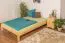 Kinderbett 140 x 200 cm | Massivholz: Kiefer | Natur Lackiert | inkl. Rollrost Abbildung