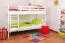 Massivholz Stockbett für Kinder und Jugendliche | Matratzenmaß: 90 x 200 cm | Weiß Lackiert | umbaubar in 2 Einzelbetten | Premium-Qualität | inkl. Rollroste Abbildung