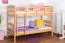 Massivholz Stockbett für Kinder und Jugendliche | Matratzenmaß: 90 x 200 cm | Natur Lackiert | umbaubar in 2 Einzelbetten | Premium-Qualität | inkl. Rollroste Abbildung
