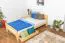 Kinderbett 120 x 200 cm | Massivholz: Kiefer | Natur Lackiert | inkl. Rollrost Abbildung