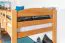 Funktions-Stockbett für Jungen und Mädchen 90 x 200 cm mit 2 Schubladen als Stauraum | Massivholz: Buche | Natur Lackiert | umbaubar in zwei Einzelbetten | Premium-Qualität | inkl. Rollroste Abbildung