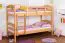Massivholz Etagenbett für Kinder und Jugendliche | Matratzenmaß: 90 x 200 cm | Natur Lackiert | umbaubar in 2 Einzelbetten | Premium-Qualität | inkl. Rollroste Abbildung