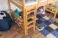 Hochbett 120 x 190 cm | Massivholz: Buche | Natur Lackiert | umbaubar in Einzelbett | Premium-Qualität | inkl. Rollrost Abbildung