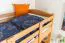 Hochbett 90 x 190 cm | Massivholz: Buche | Natur Lackiert | umbaubar in Einzelbett | Premium-Qualität | inkl. Rollrost Abbildung