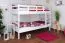 Stockbett 90 x 190 cm | Massivholz: Buche | Weiß Lackiert | umbaubar in zwei Einzelbetten | Premium-Qualität | inkl. Rollroste Abbildung