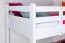 Stockbett 90 x 190 cm | Massivholz: Buche | Weiß Lackiert | umbaubar in zwei Einzelbetten | Premium-Qualität | inkl. Rollroste Abbildung