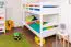 Etagenbett 90 x 200 cm | Massivholz: Buche | Weiß Lackiert | umbaubar in zwei Einzelbetten | Premium-Qualität | inkl. Rollroste Abbildung