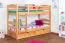 Funktions-Stockbett 90 x 200 cm mit 2 Schubladen als Stauraum | Massivholz: Buche | Natur Lackiert | umbaubar in zwei Einzelbetten | Premium-Qualität | inkl. Rollroste Abbildung