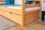 Funktions-Stockbett für Jungen und Mädchen 90 x 200 cm mit 2 Schubladen als Stauraum | Massivholz: Buche | Natur Lackiert | umbaubar in zwei Einzelbetten | Premium-Qualität | inkl. Rollroste Abbildung