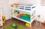 Etagenbett 90 x 200 cm | Massivholz: Buche | Weiß Lackiert | umbaubar in zwei Einzelbetten | Premium-Qualität | inkl. Rollroste Abbildung