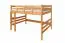 Hochbett 140 x 200 cm | Massivholz: Buche | Natur Lackiert | umbaubar in Einzelbett | Premium-Qualität | inkl. Rollrost Abbildung