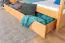 Funktions-Stockbett für Jungen und Mädchen 90 x 200 cm mit 2 Schubladen als Stauraum | Massivholz: Buche | Natur Lackiert | umbaubar in zwei Einzelbetten | Premium-Qualität | inkl. Rollroste Abbildung