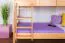 Massivholz Stockbett für Kinder und Jugendliche | Matratzenmaß: 90 x 200 cm | Natur Lackiert | umbaubar in 2 Einzelbetten | Premium-Qualität | inkl. Rollroste Abbildung