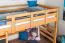 Hochbett 120 x 190 cm | Massivholz: Buche | Natur Lackiert | umbaubar in Einzelbett | Premium-Qualität | inkl. Rollrost Abbildung
