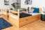 Funktions-Stockbett für Jungen und Mädchen 90 x 200 cm mit 2 Schubladen als Stauraum | Massivholz: Buche | Natur Lackiert | umbaubar in zwei Einzelbetten | Premium-Qualität | inkl. Rollroste Abbildung