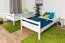 Weißes Doppelstockbett / Etagenbett 120 x 190 cm | Massivholz: Buche | umbaubar in zwei Einzelbetten | inkl. Rollroste Abbildung