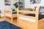 Funktions-Stockbett für Jungen und Mädchen 90 x 200 cm mit 2 Schubladen als Stauraum | Massivholz: Buche | Natur Lackiert | umbaubar in zwei Einzelbetten | Premium-Qualität | inkl. Rollroste Abbildung