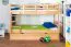 Massivholz Etagenbett inkl. Rollbett/Ausziehbett/Stauraum für Kinder und Jugendliche | Matratzenmaß: 90 x 200 cm | Natur Lackiert | umbaubar in 2 Einzelbetten | mit Rollbett | inkl. Rollroste Abbildung