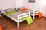 Stockbett 90 x 190 cm | Massivholz: Buche | Weiß Lackiert | umbaubar in zwei Einzelbetten | Premium-Qualität | inkl. Rollroste Abbildung