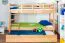 Massivholz Etagenbett inkl. Rollbett/Ausziehbett/Stauraum für Kinder und Jugendliche | Matratzenmaß: 90 x 200 cm | Natur Lackiert | umbaubar in 2 Einzelbetten | mit Rollbett | inkl. Rollroste Abbildung
