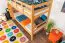 Massivholz Stockbett für Kinder und Jugendliche | Matratzenmaß: 90 x 200 cm | Natur Lackiert | umbaubar in 2 Einzelbetten | Premium-Qualität | inkl. Rollroste Abbildung