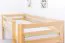 Doppelstockbett L-Form 90 x 200 cm | Buche massiv | natur lackiert | mit Regal | inkl. Rollrost | umbaubar in Einzelbetten Abbildung