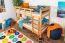 Massivholz Etagenbett für Kinder und Jugendliche | Matratzenmaß: 90 x 190 cm | Natur Lackiert | umbaubar in 2 Einzelbetten | Premium-Qualität | inkl. Rollroste Abbildung