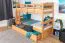 Funktions-Stockbett für Jungen und Mädchen 90 x 200 cm mit 2 Schubladen als Stauraum | Massivholz: Buche | Natur Lackiert | umbaubar in zwei Einzelbetten | Premium-Qualität | inkl. Rollroste Abbildung