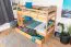 Funktions-Stockbett für Jungen und Mädchen 90 x 200 cm mit 2 Schubladen als Stauraum | Massivholz: Buche | Natur Lackiert | umbaubar in zwei Einzelbetten | Premium-Qualität | inkl. Rollroste Abbildung