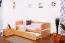 Kinderbett 90 x 200 cm | Massivholz: Buche | Natur Lackiert | inkl. 2. Liegeplatz 90 x 190 cm ausziehbar und 2 Rollrost Abbildung