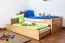 Kinderzimmer-Bett 90 x 200 cm | Massivholz: Buche | Natur Lackiert | inkl. 2. Liegeplatz 90 x 190 cm ausziehbar und 2 Rollrost Abbildung