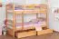 Kinderetagenbett inkl. Stauraum (2 Schubladen) | 90 x 200 cm | Massivholz: Buche | Natur Lackiert | umbaubar in 2 Einzelbetten | Premium-Qualität | inkl. Rollroste Abbildung
